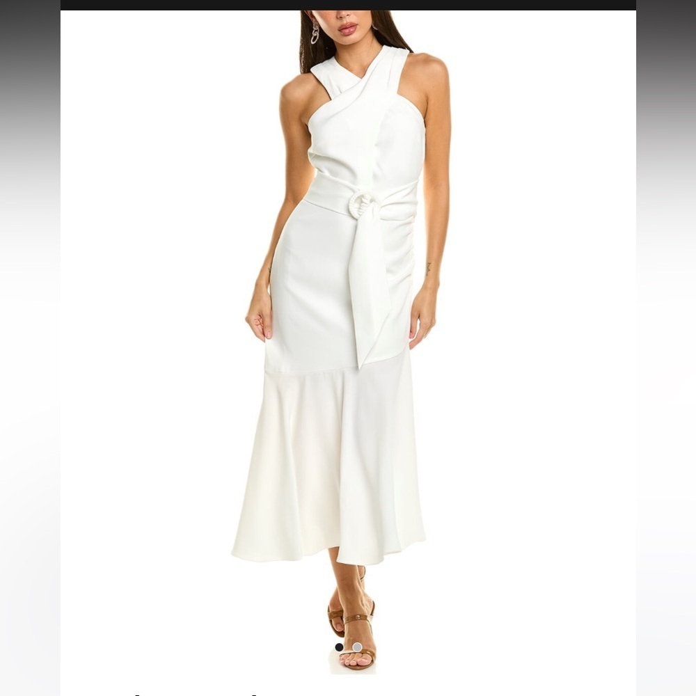 Sachin + Babi White Naomi Belted Sleeveless Dress